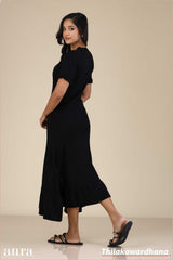 Textured Knit Maxi Dress - Free Size