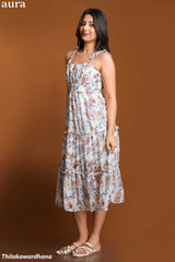 Aura Peach Petal Tier Dress