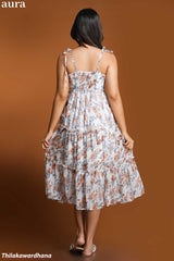 Aura Peach Petal Tier Dress