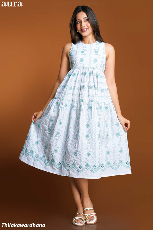 Aura Embroidered Cutlone Dress