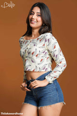 Bella Ivory Leaf Knit Top