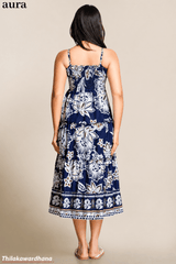 Aura Strappy Printed Smock Detailed Dress