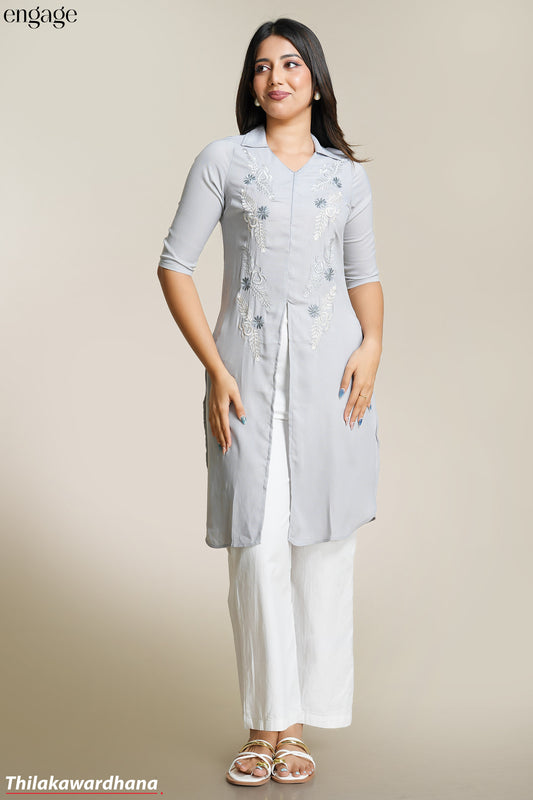Engage Embroidered Kurtha Top