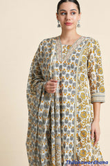 Printed 3Pcs Kurtha Set