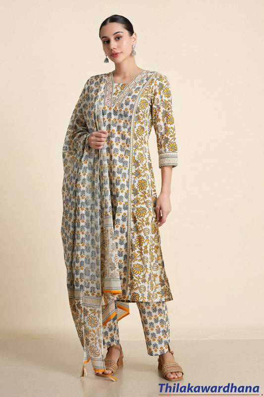 Printed 3Pcs Kurtha Set
