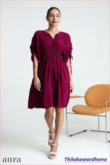 Aura Smocked Waist Puff Sleeve Dress