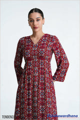 Tendenza Boho Long Sleeve Maxi Dress