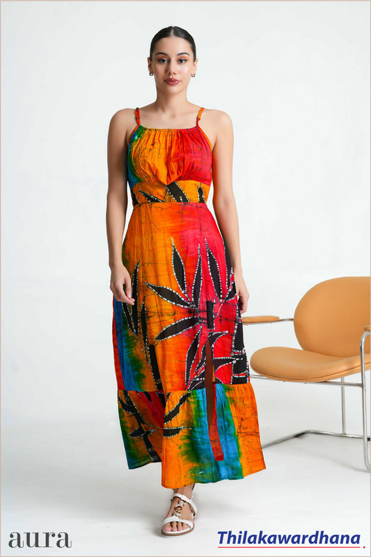 Aura Strappy Batik Dress