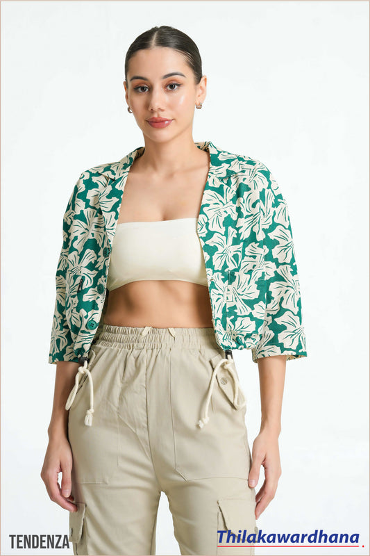 Tendenza Lapel Collar Linen Top