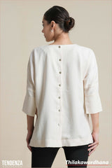 Tendenza Asymmetrical Linen Tunic Top