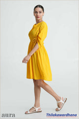 Aura Ruched Sleeve Smocked Dress