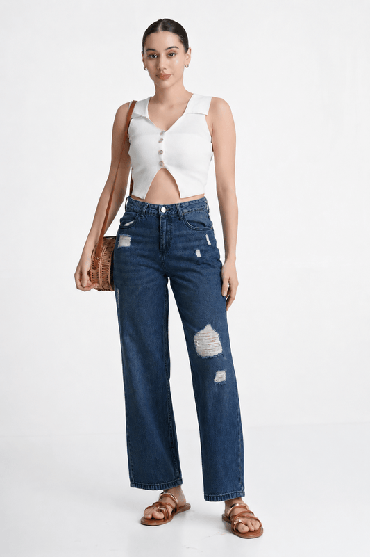 Dark Washed Ripped Jean