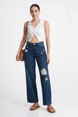 Dark Washed Ripped Jean