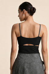 Crystal Embellished Cami Top - Free Size