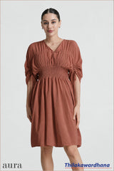 Aura Ruched Sleeve Smocked Dress