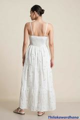 Elegant Ivory Heritage Maxi Dress