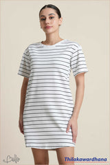 Bella Stripe Printed T Shirt Dress