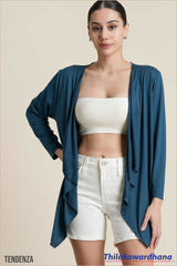 Tendenza Asymmetrical Long Sleeve Cardigan