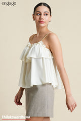 Engage Chain Strap Layered Top
