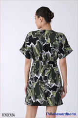Tendenza Kimono Sleeve Draped Mini Dress