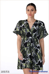Tendenza Kimono Sleeve Draped Mini Dress