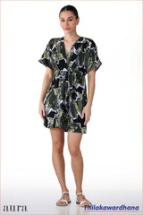 Tendenza Kimono Sleeve Draped Mini Dress