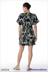 Tendenza Kimono Sleeve Draped Mini Dress