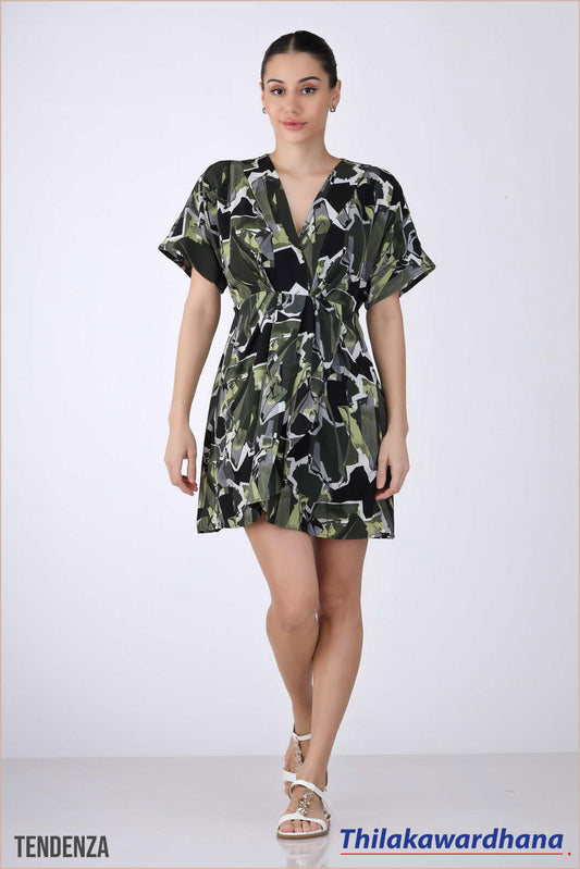 Tendenza Kimono Sleeve Draped Mini Dress