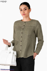 Engage Long Sleeve Linen Top