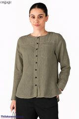Engage Long Sleeve Linen Top