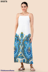 Aura Azure Bloom Maxi Dress
