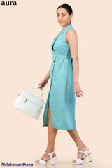 Aura Aqua Grace Wrap Dress