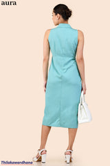 Aura Aqua Grace Wrap Dress