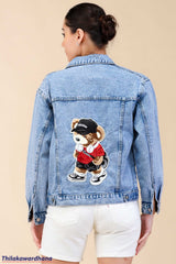 Back Embellished Denim Jacket