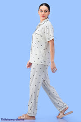 Printed 3pcs Pijama Kit - Free Size