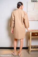 Tendenza Embroidered Shirt Dress