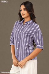 Tendenza Three Quarter Striped Shirt