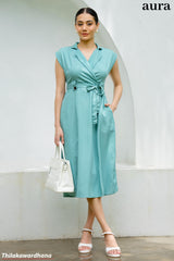 Aura Mint Breeze Wrap WW Dress