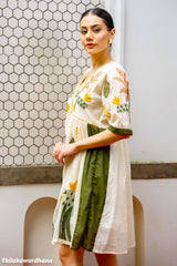 Ivory Garden Swing Embroidered Dress