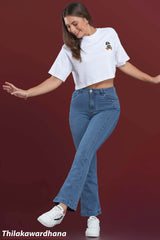 Retro Signature Flare Mid Washed Jean