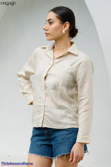Engage Long Sleeve Linen Top