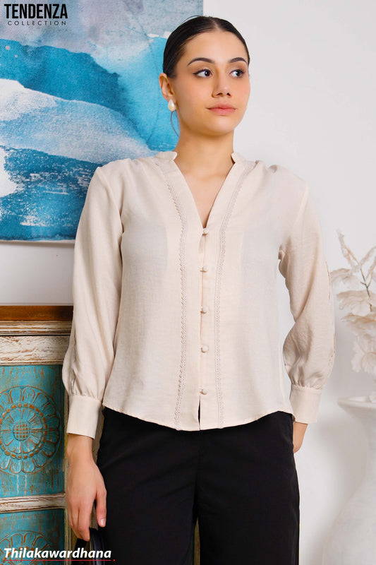 Tendenza Trim Lace Insert Tunic Top