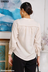 Tendenza Trim Lace Insert Tunic Top