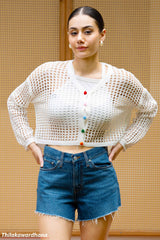 Featherlight Mesh Top - Free Size