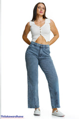 Retro Wash Straight Wide Leg Jean