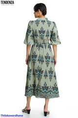 Tendenza Elegant Floral Printed Maxi Dress
