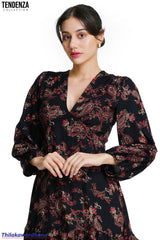 Tendenza Deep V Neck Maxi Dress