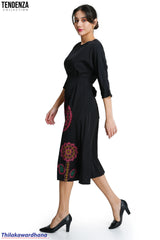 Tendenza Belt Detailed Printed Dress