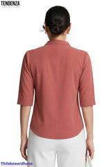 Tendenza 3/4 Sleeve Conceal Placket Top