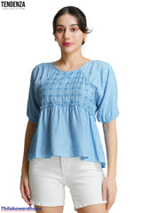Tendenza Serena Embroidered Peplum Top